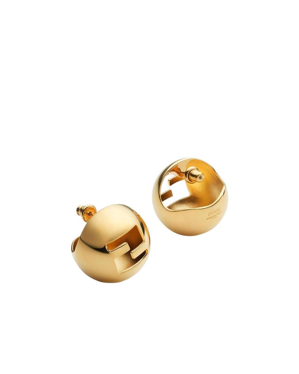 Fendi Metallic Sphera Hoop Earrings