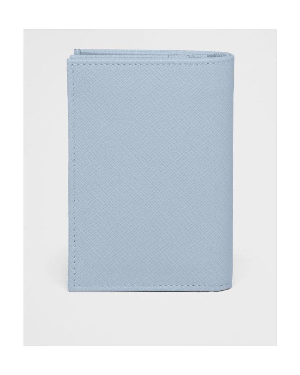 Prada Blue Small Saffiano Leather Wallet