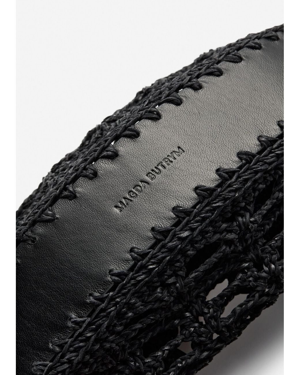 Magda Butrym Black Crochet-Knit Flower-Pendant Tote Bag