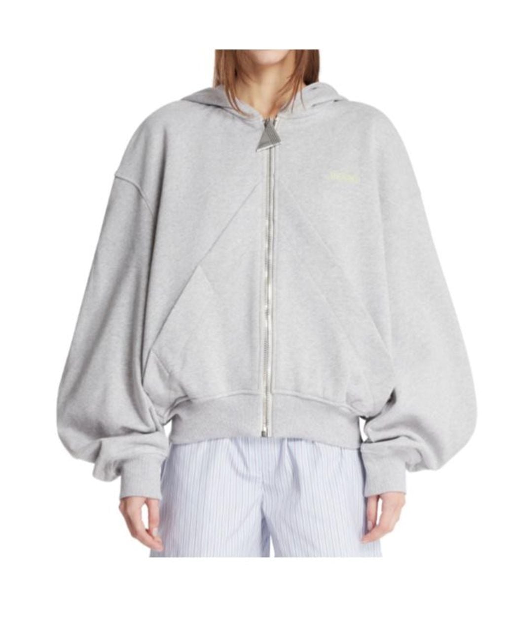 The Attico Gray The Zip-Up Hoodie