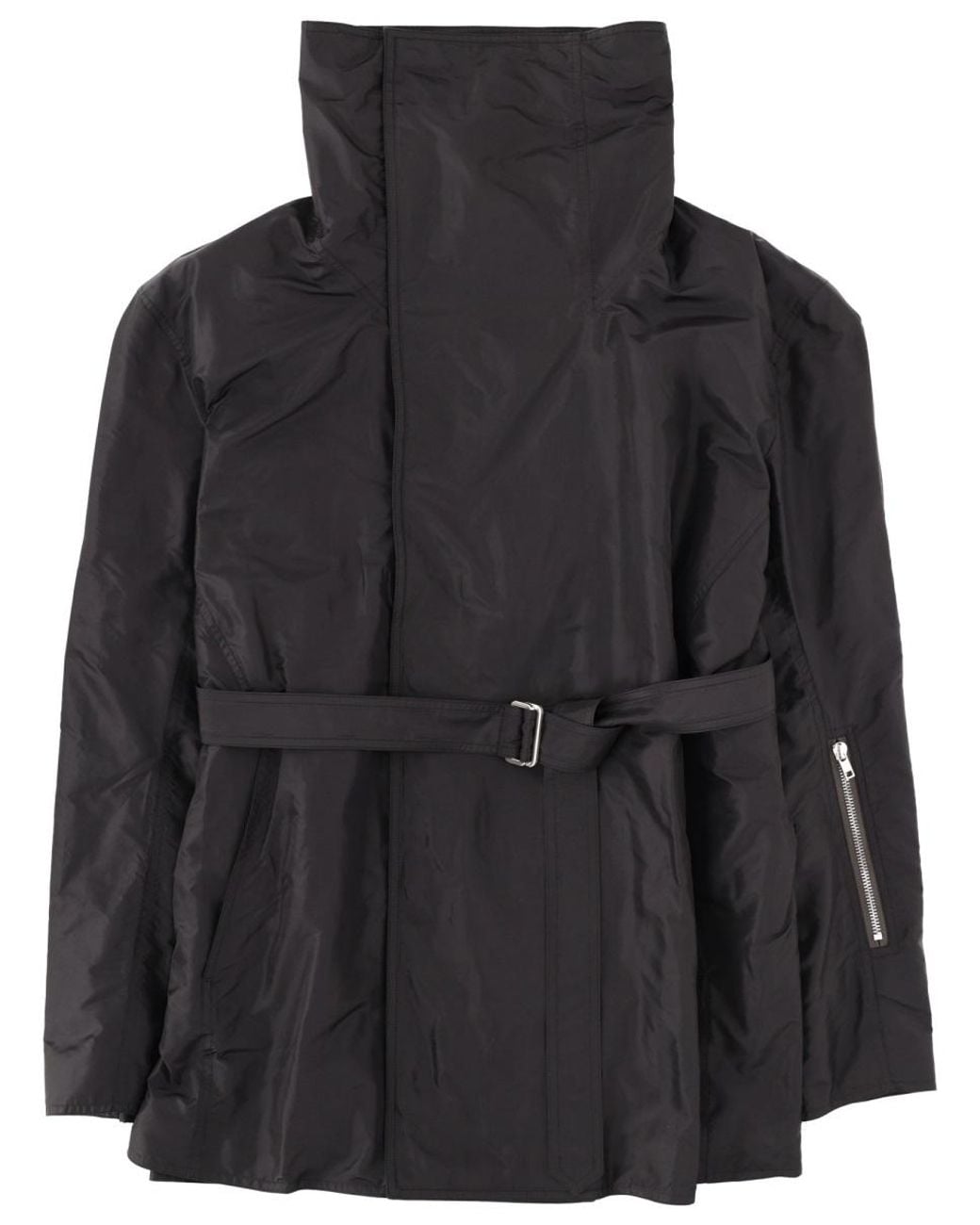 Rick Owens Black Dracucaban Belt Coat for men