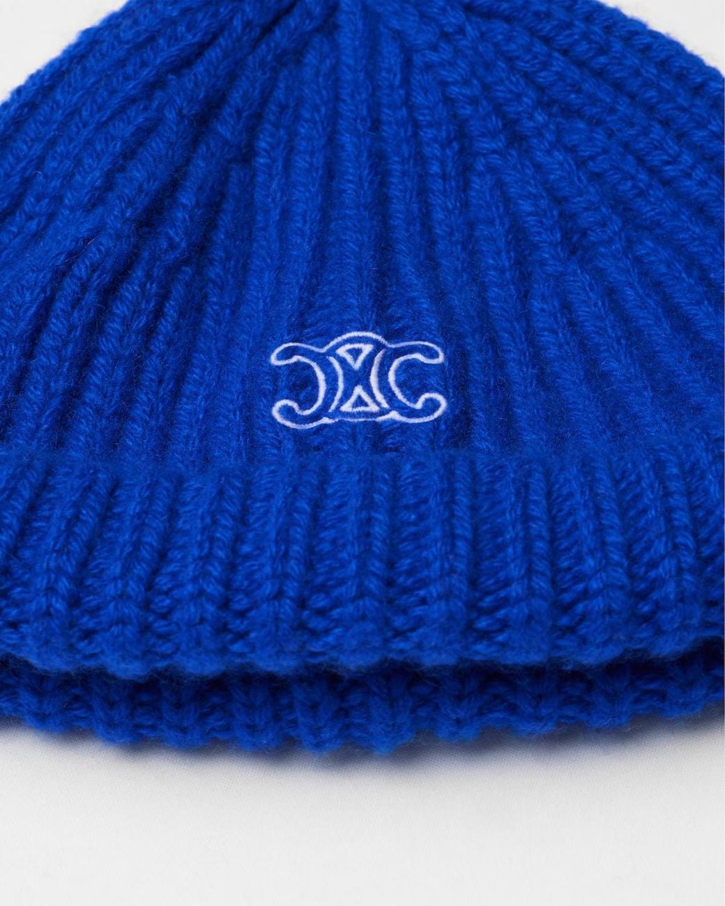 Céline Blue Ribbed Cashmere Bucket