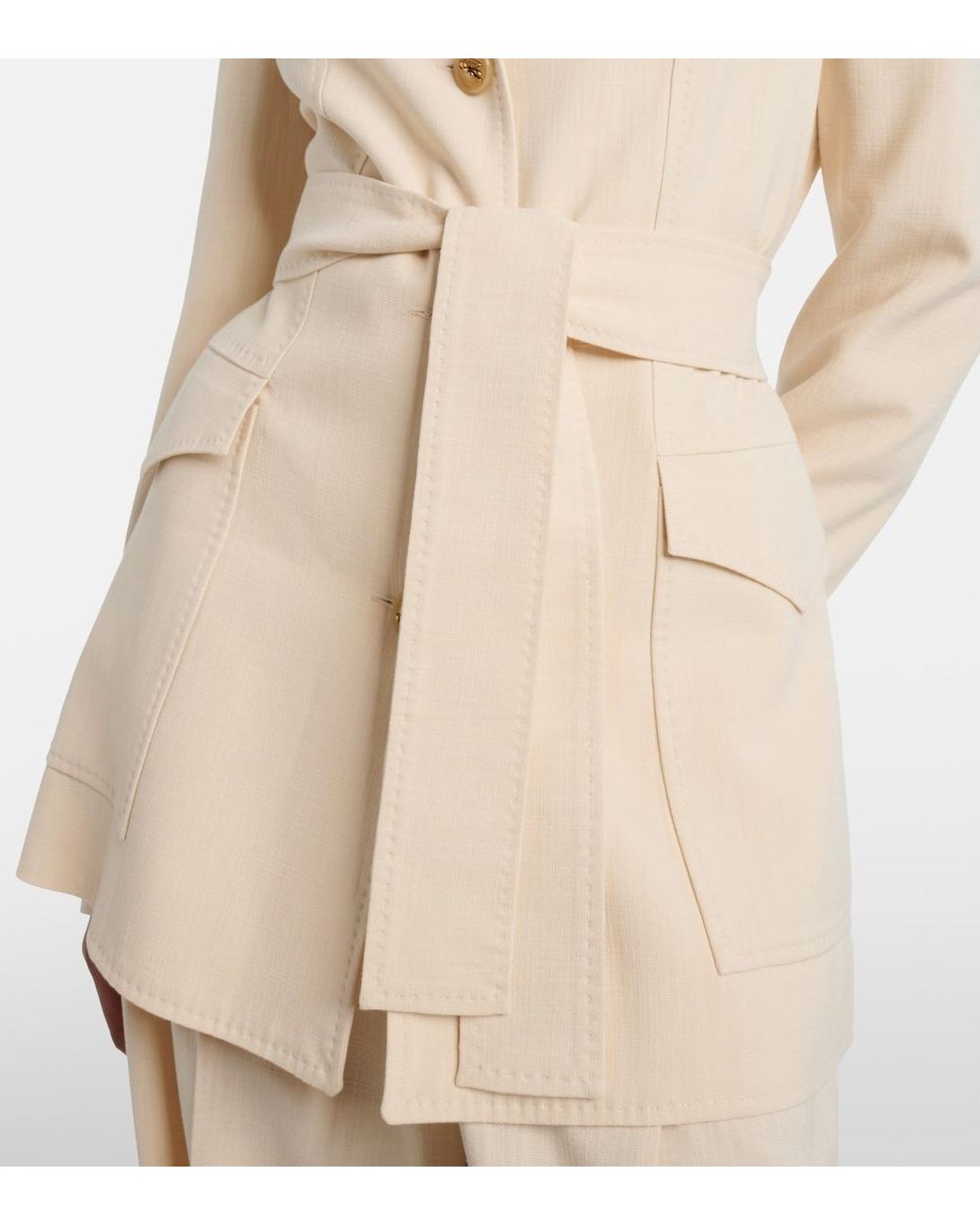 Etro Natural Long-Sleeved Button-Down Jacket