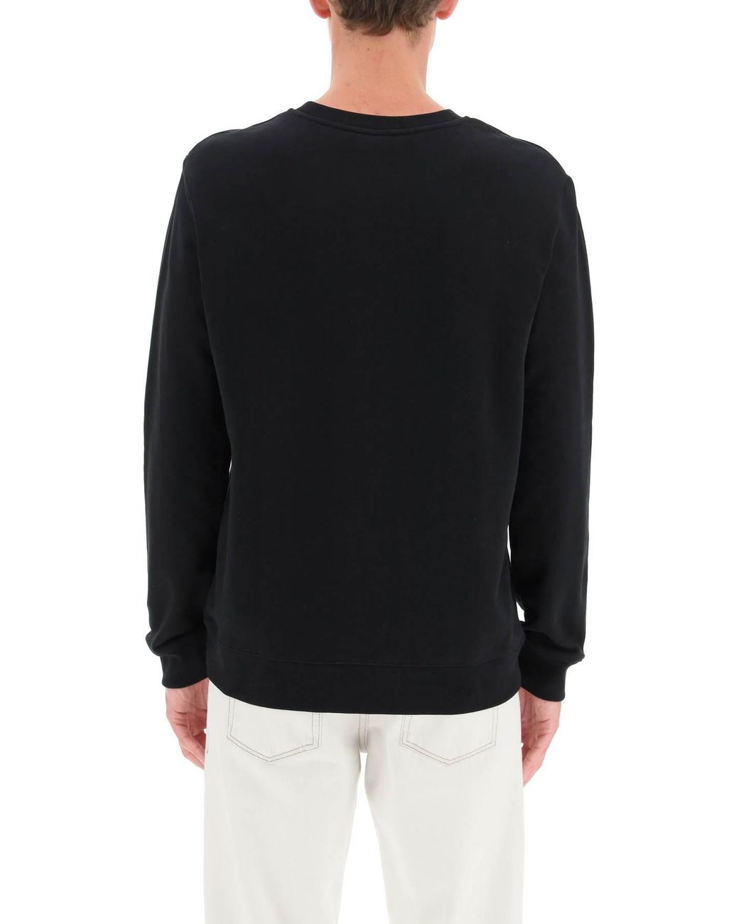 A.P.C. Black Logo Embroidered Crewneck Sweatshirt for men