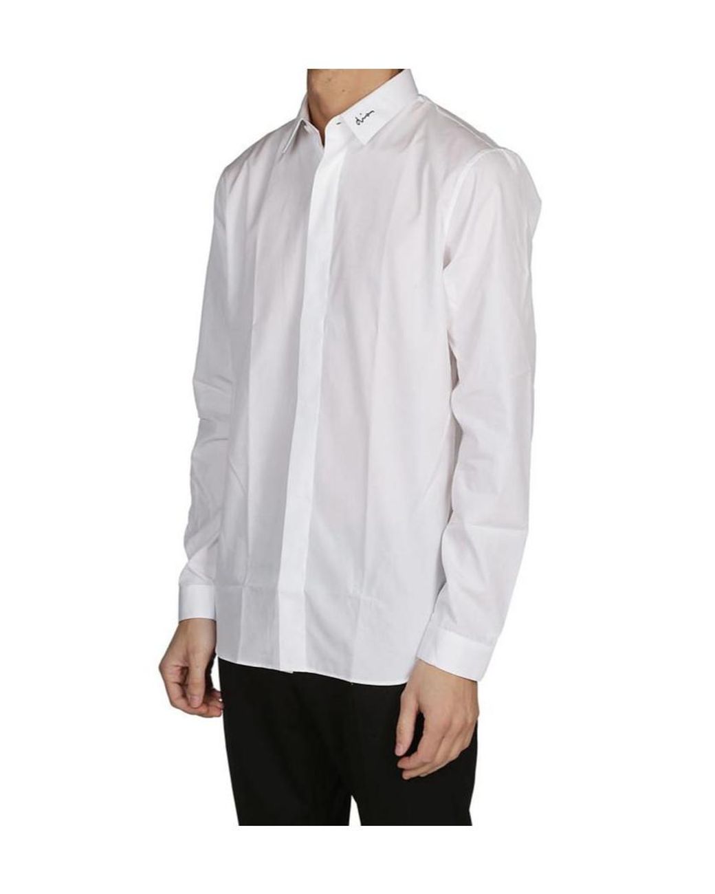 Dior White Homme Slim Fit Long-Sleeved Shirt for men