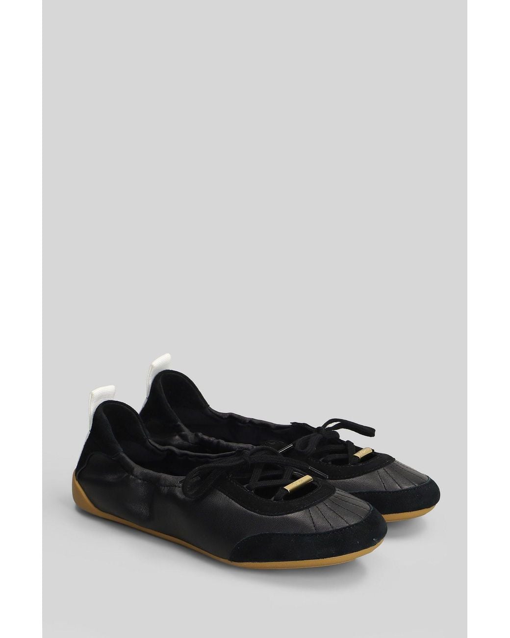 Chloé Black Chloé Kick Lace-Up Ballet Flats