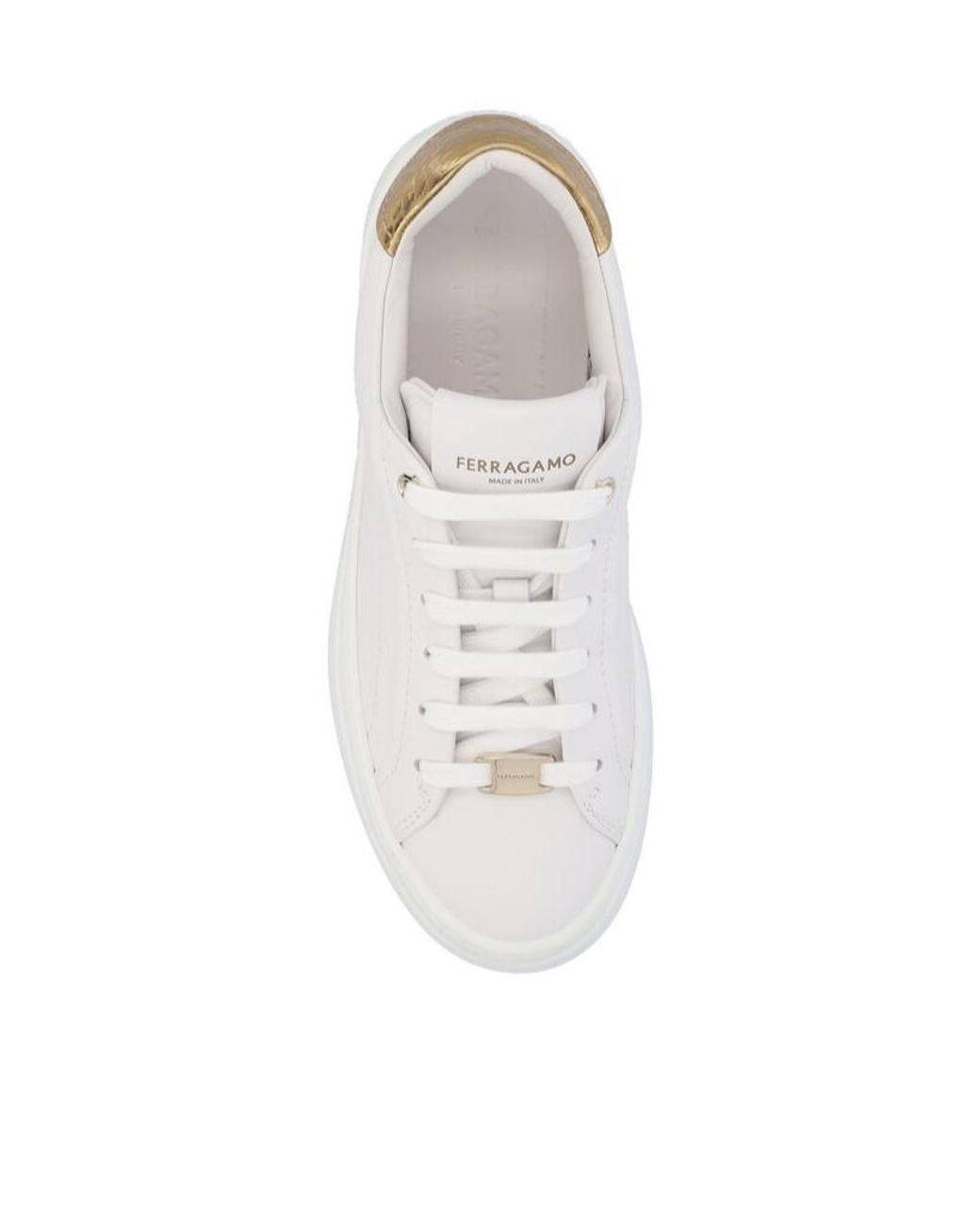 Ferragamo White Ferragamo Logo Embossed Sneakers
