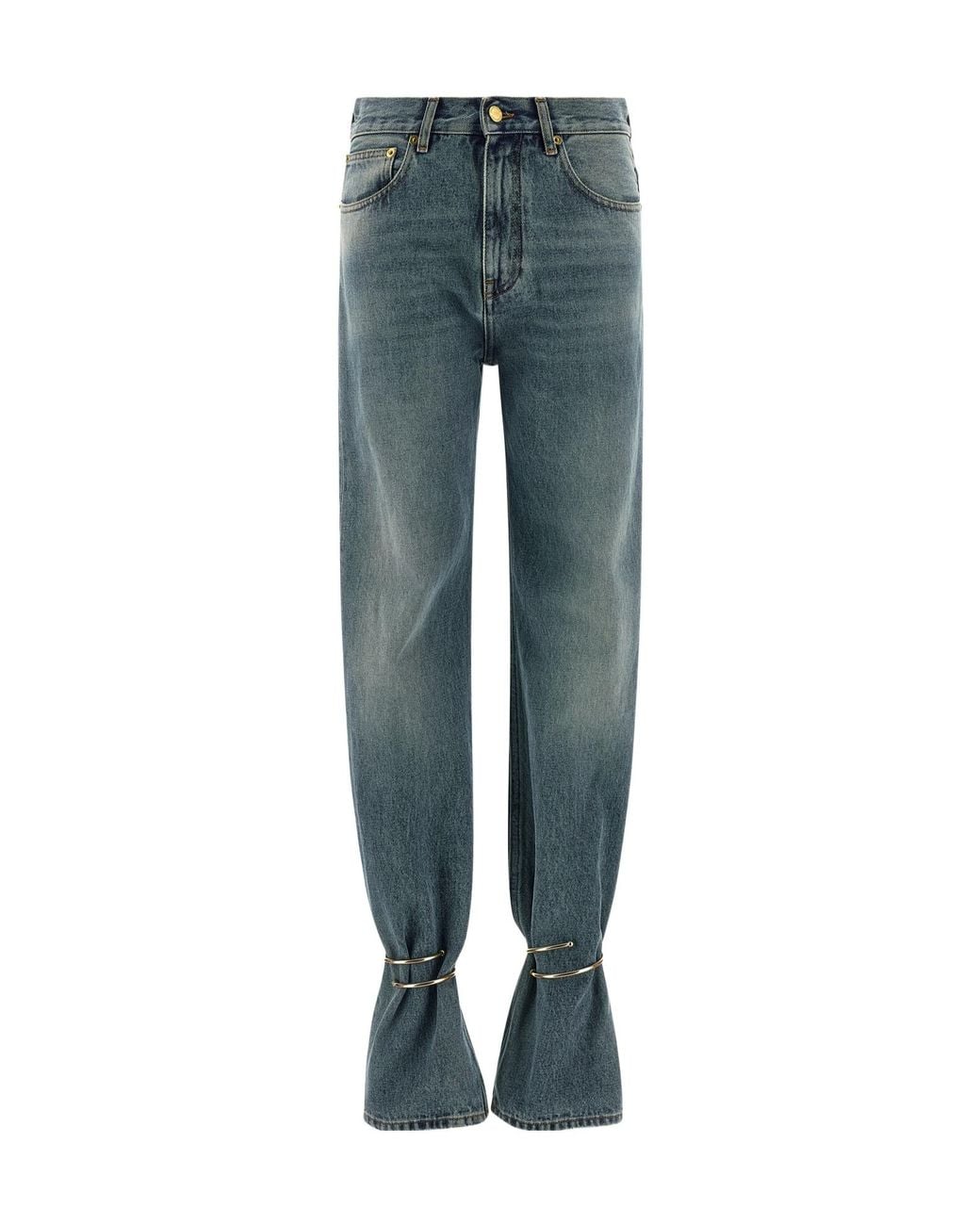 DARKPARK Blue Marion Straight Leg Fitted Removable Cuffs Jeans