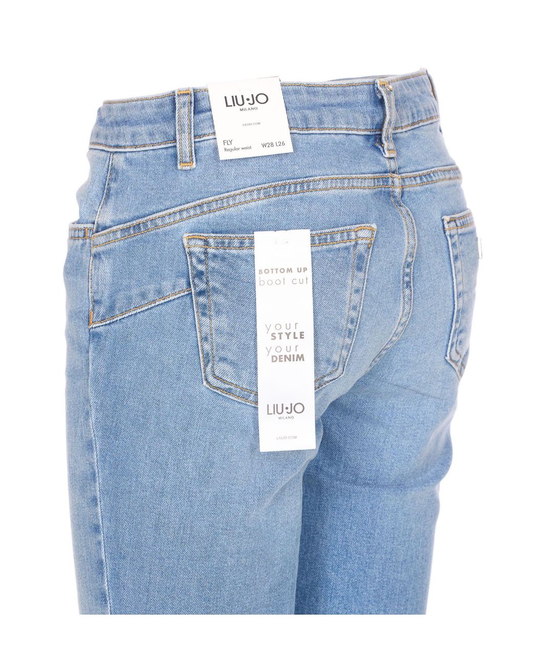 Liu Jo Blue Logo Patch Flared Jeans