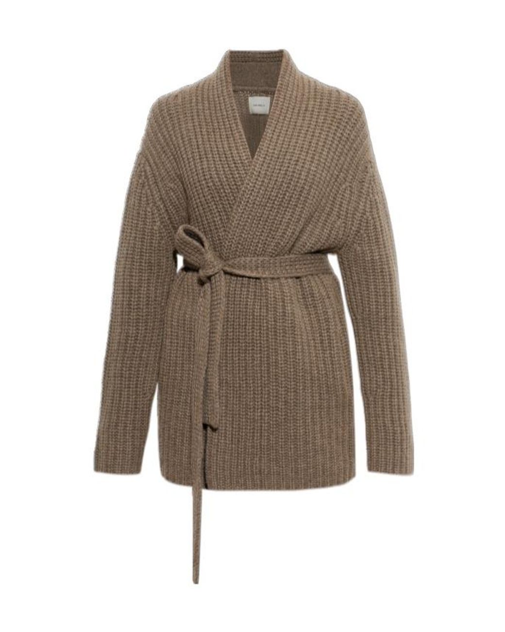 Lisa Yang Brown Jacqueline Belted Knit Cardigan