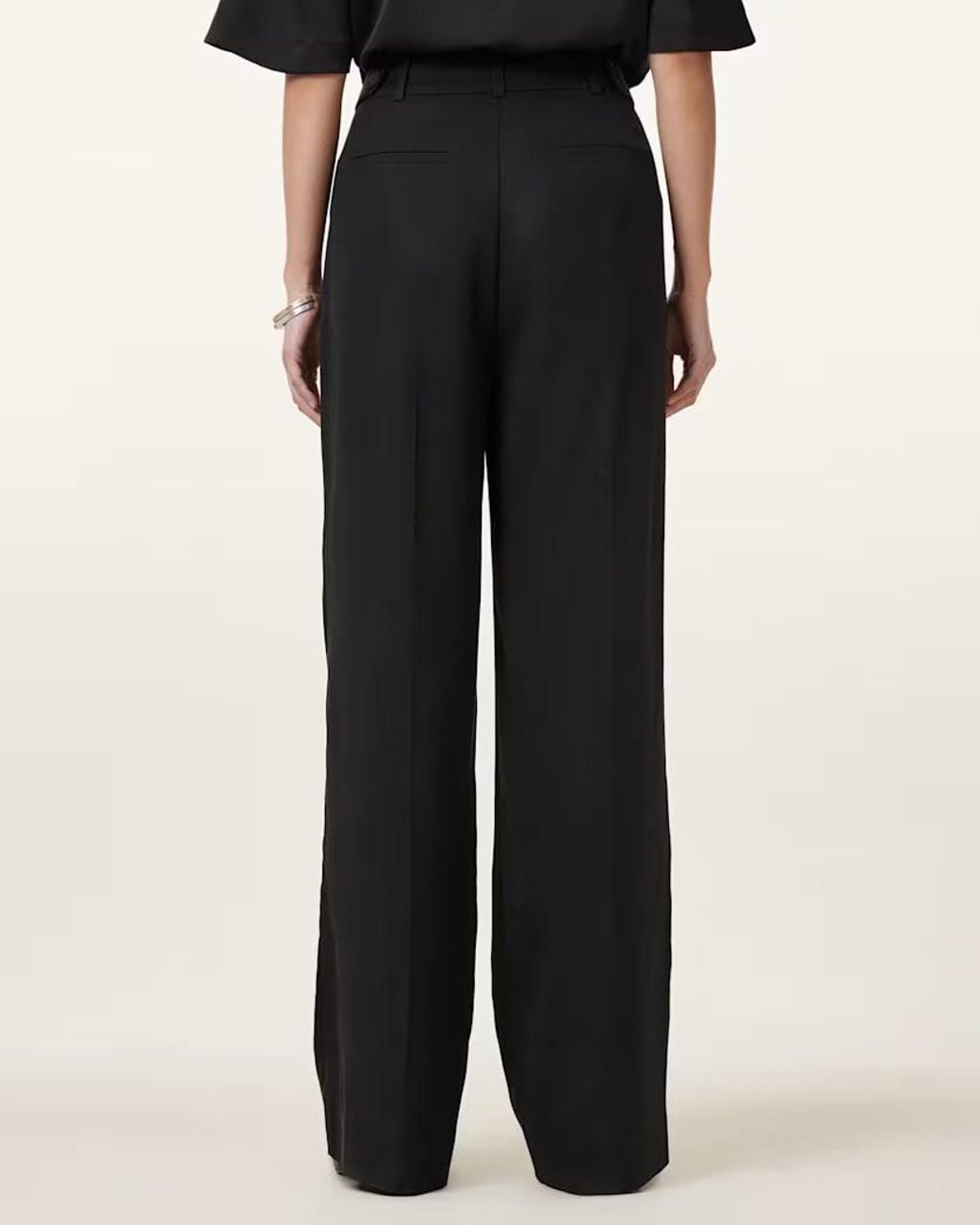 AllSaints Black Tailored Wide-Leg Pants
