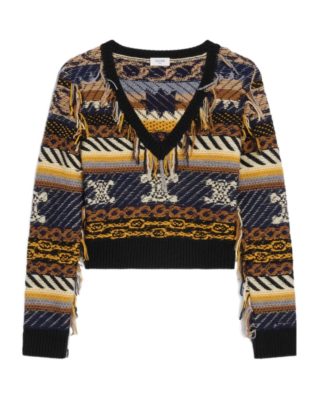 Céline Black V-Neck Sweater