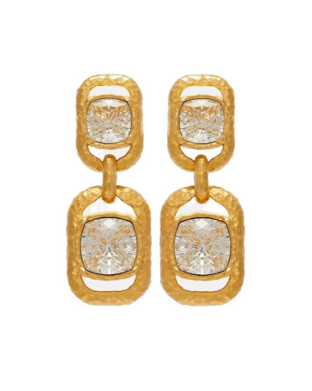 Oscar de la Renta Metallic Crystal-Embellished Drop Earrings