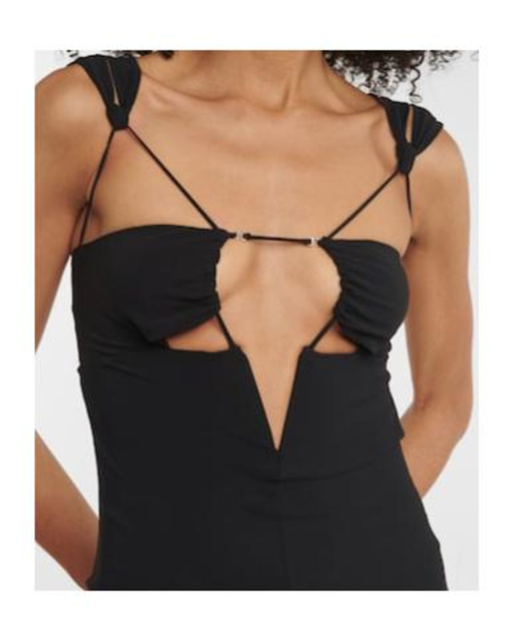 Nensi Dojaka Black Cutout Jersey Top