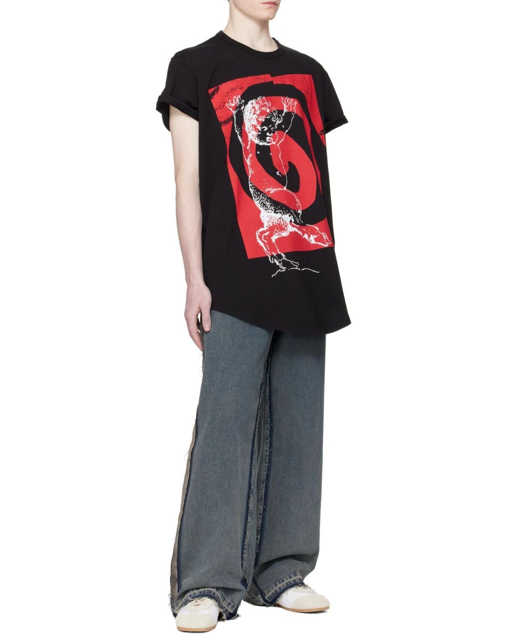 Vivienne Westwood Red Swirl Longline T-Shirt for men