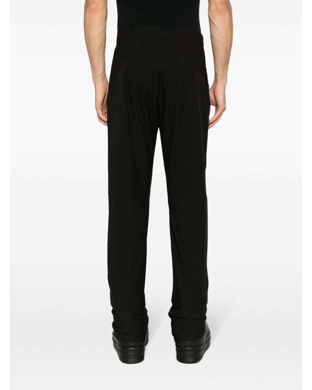 Post Archive Faction PAF Black High-Waist Tapered-Leg Trousers for men