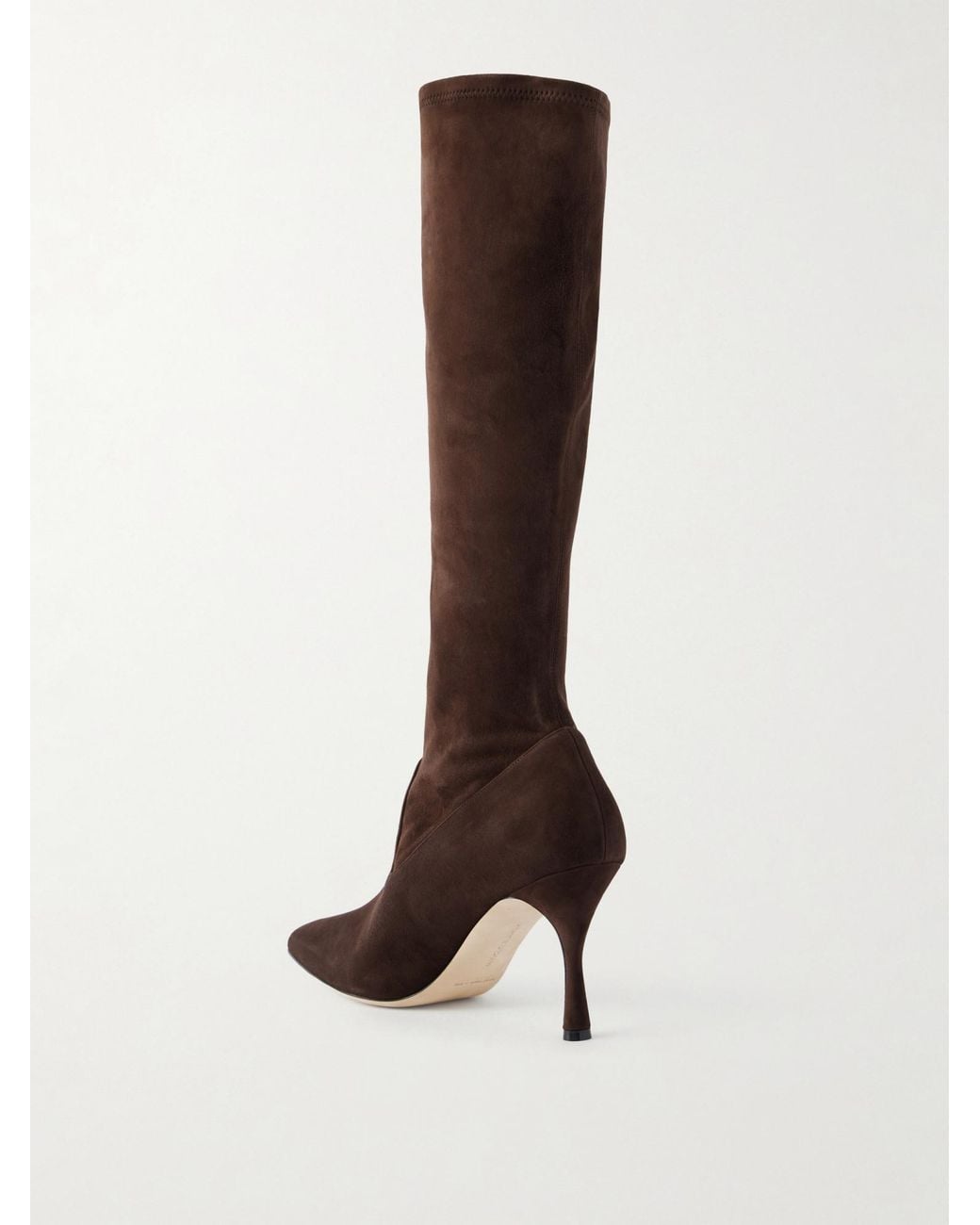 Manolo Blahnik Brown Suede Knee-High Boots