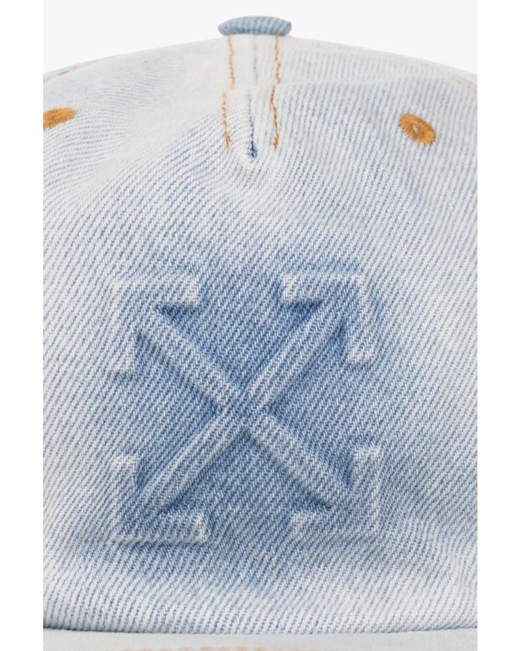 Off-White c/o Virgil Abloh Blue Arrows Denim Baseball Cap for men