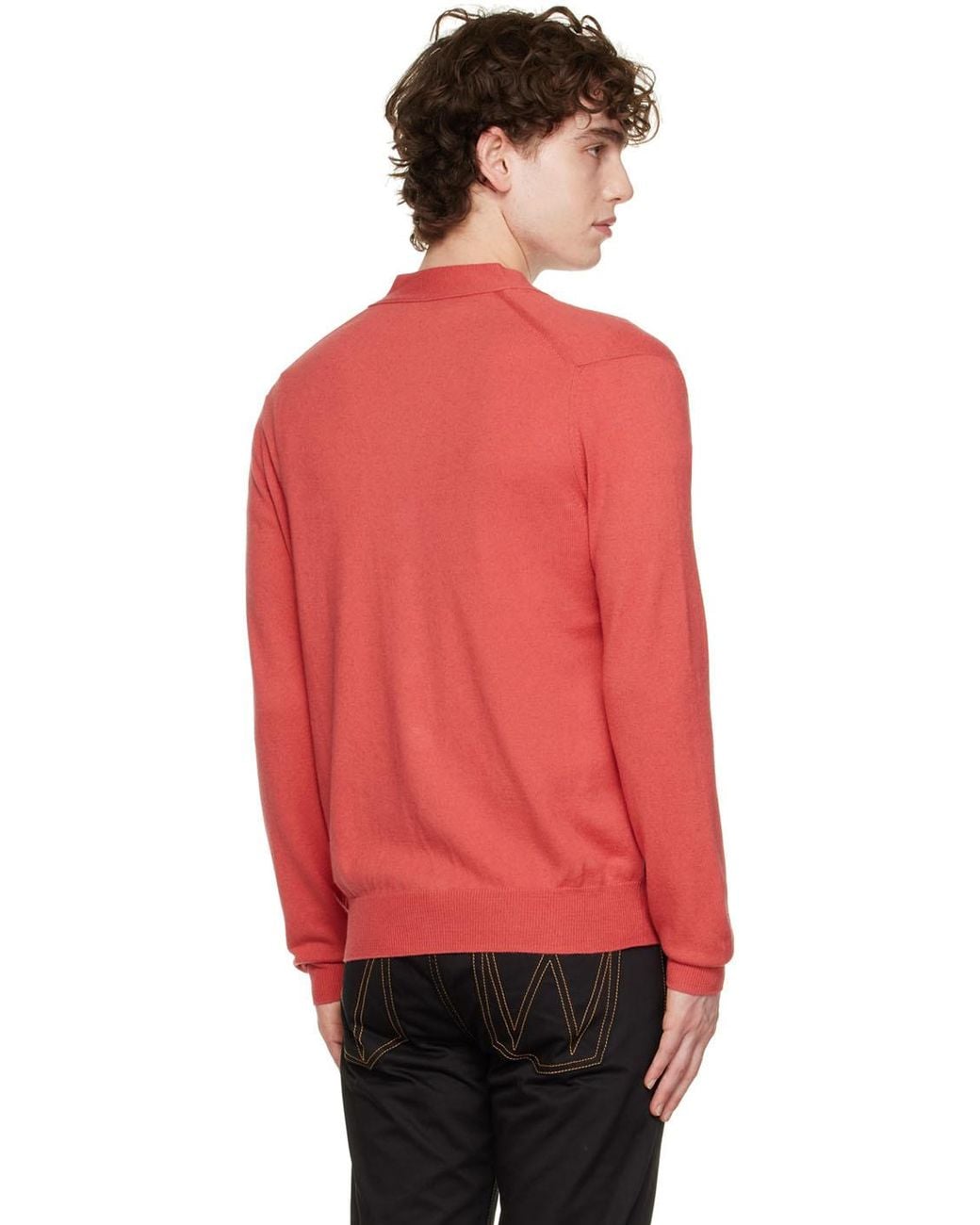 Vivienne Westwood Red V-Neck Knitted Cardigan for men