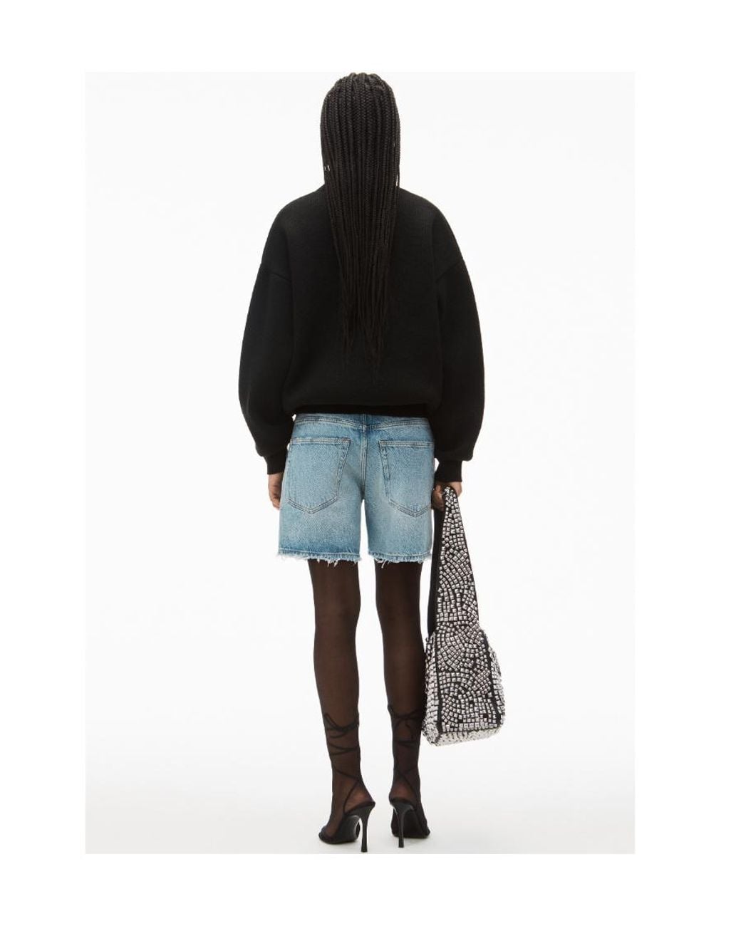 T By Alexander Wang Black Alexander Wang Logo Detailed Knit Sweater