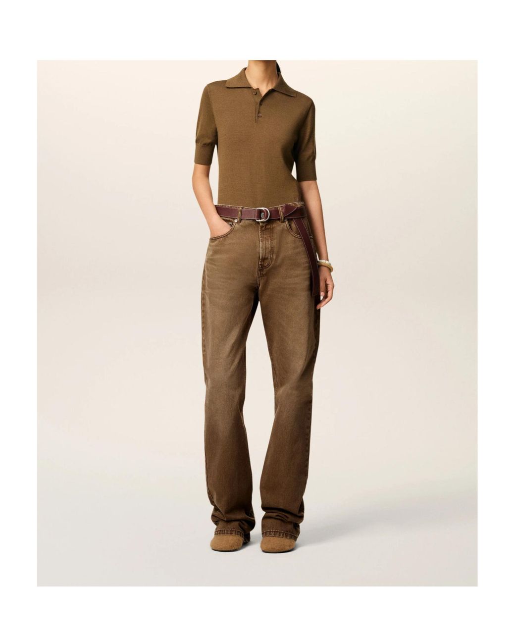 AMI Brown Pocket Denim Jeans