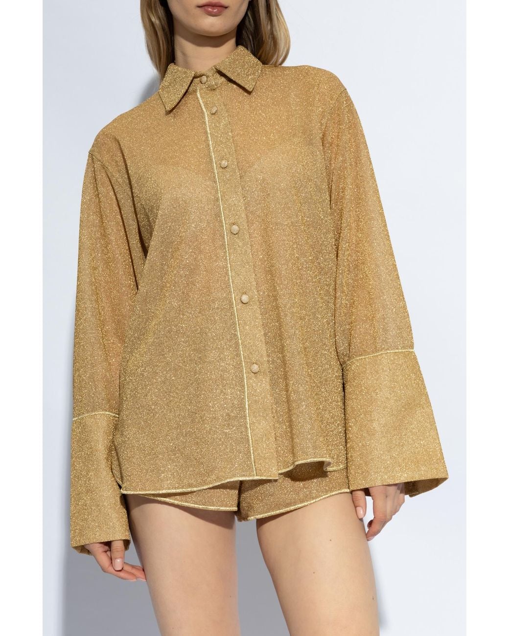 Oseree Natural Oséree Lumiere Flared-Sleeve Shirt