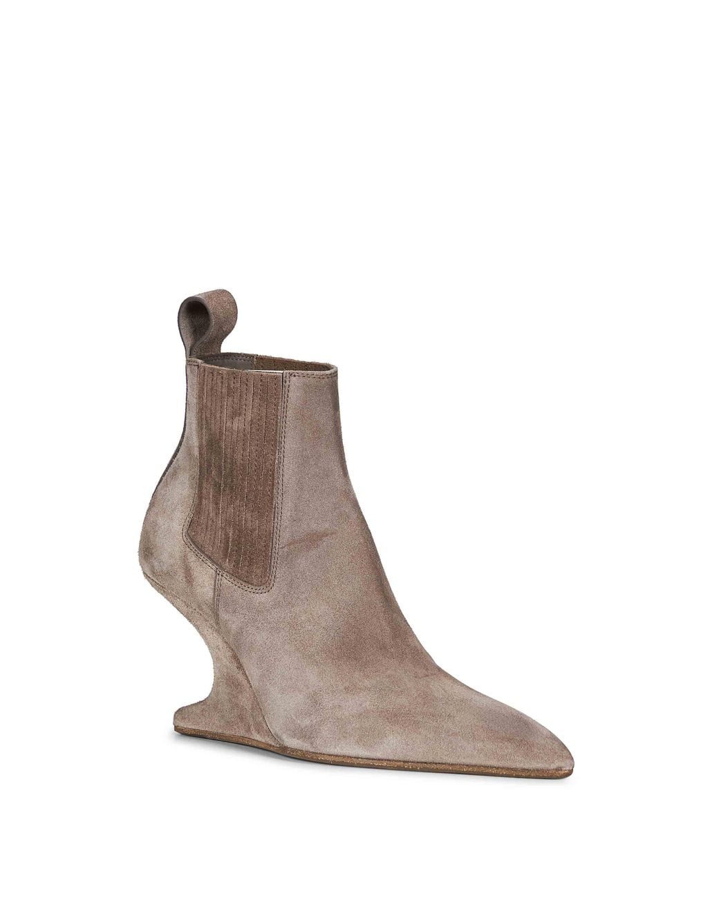 Rick Owens Brown Cantilever Ankle Boots