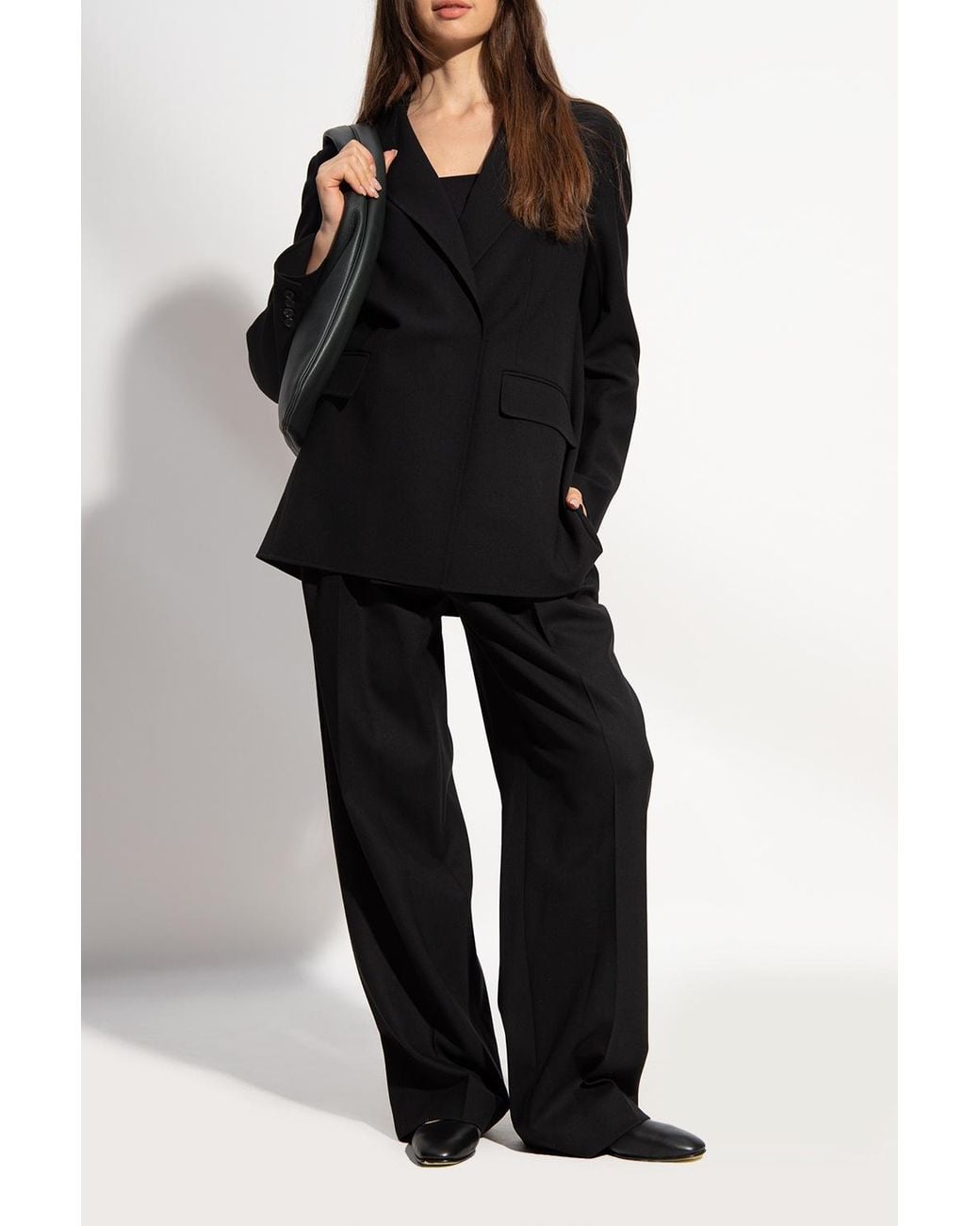 The Row Black Ava Mary Jane Flats