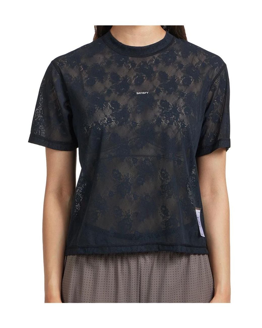 Satisfy Black Spacelace Sheer T-Shirt