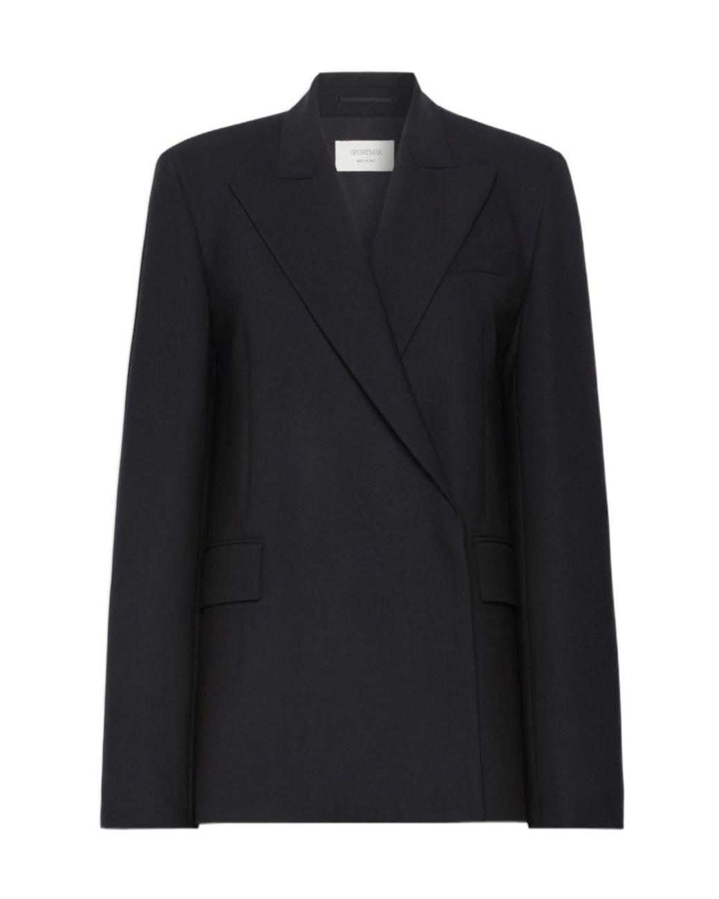 Sportmax Black Technical Wool Tailored Blazer
