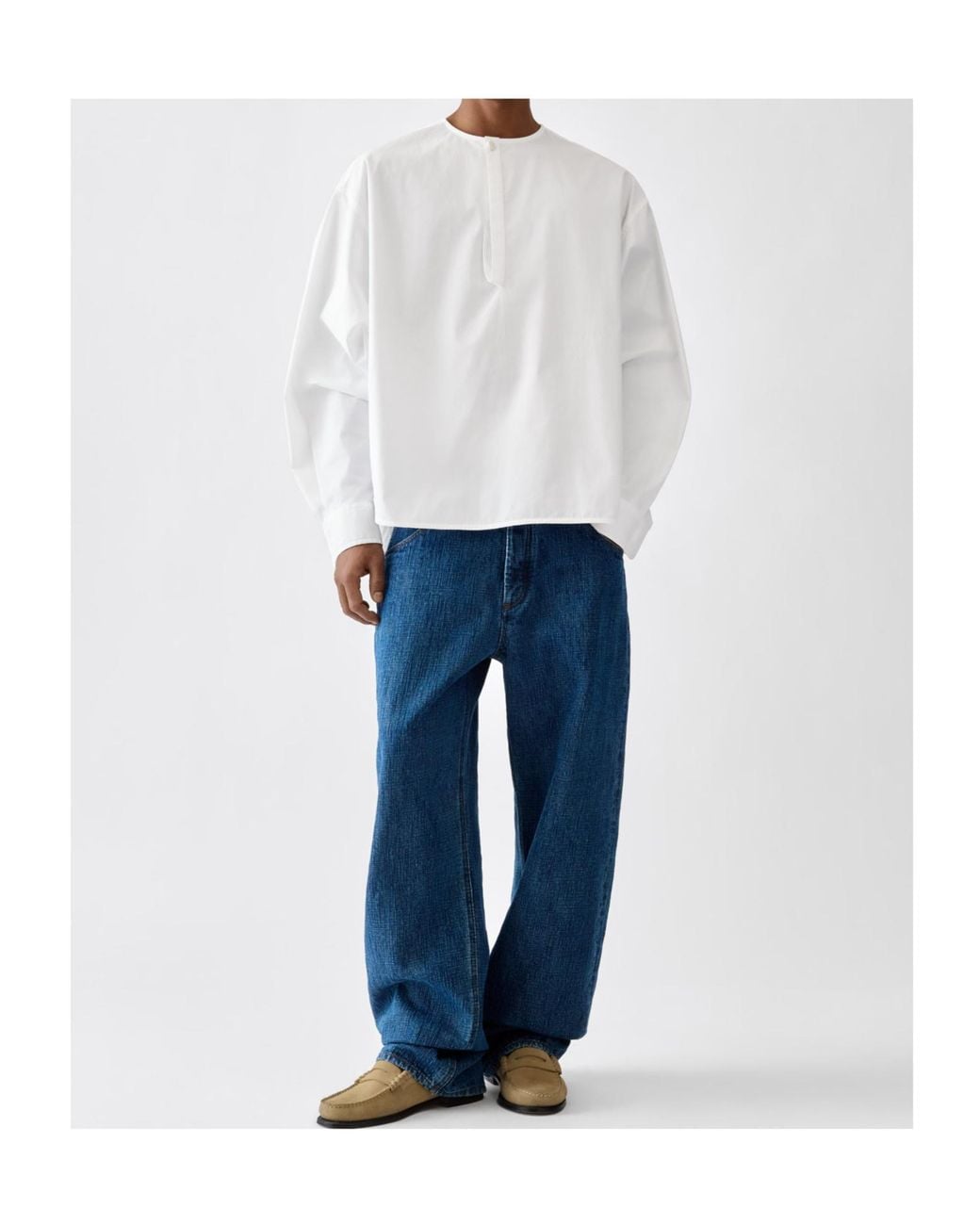 Jacquemus White La Vareuse Losange Popover Shirt for men