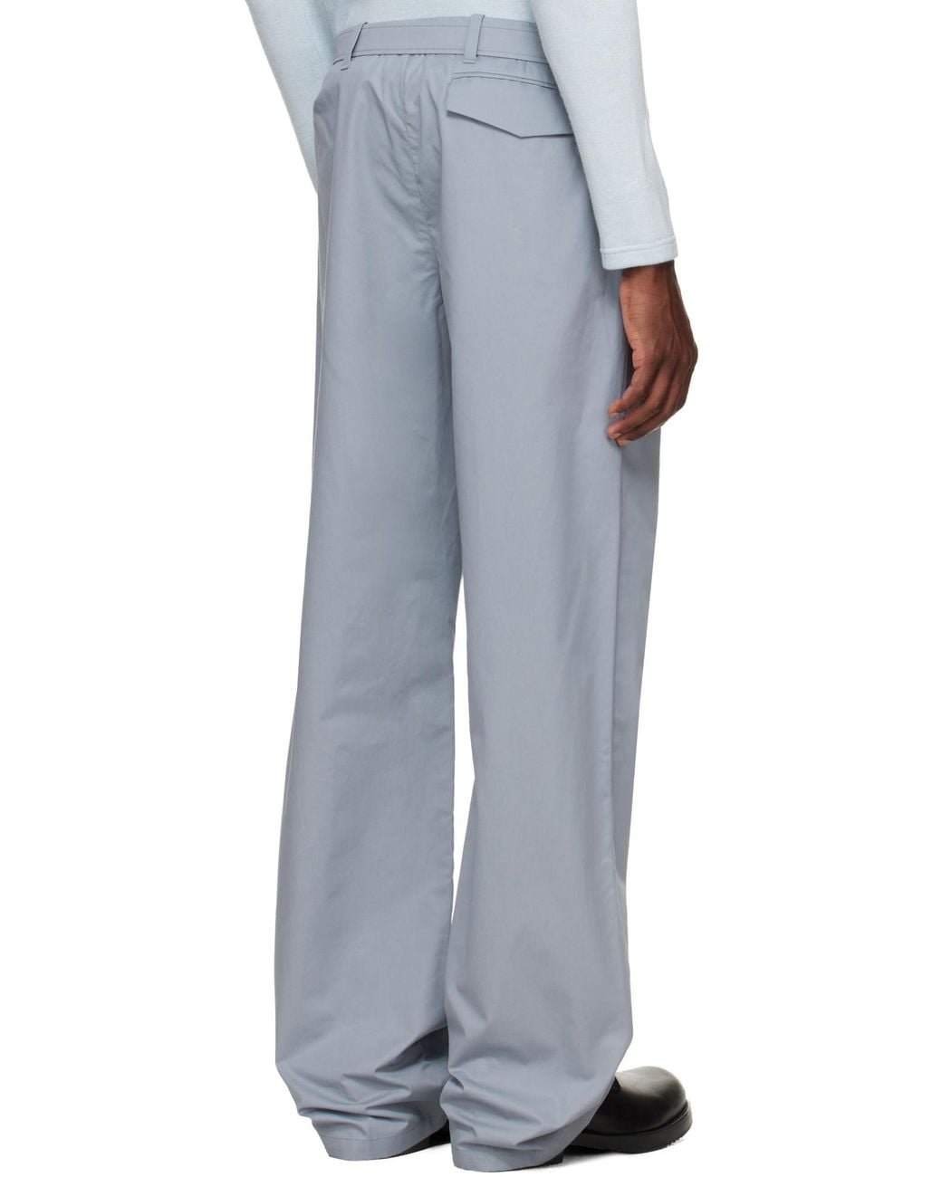 Rier Black Belt Loop Casual Pants for men