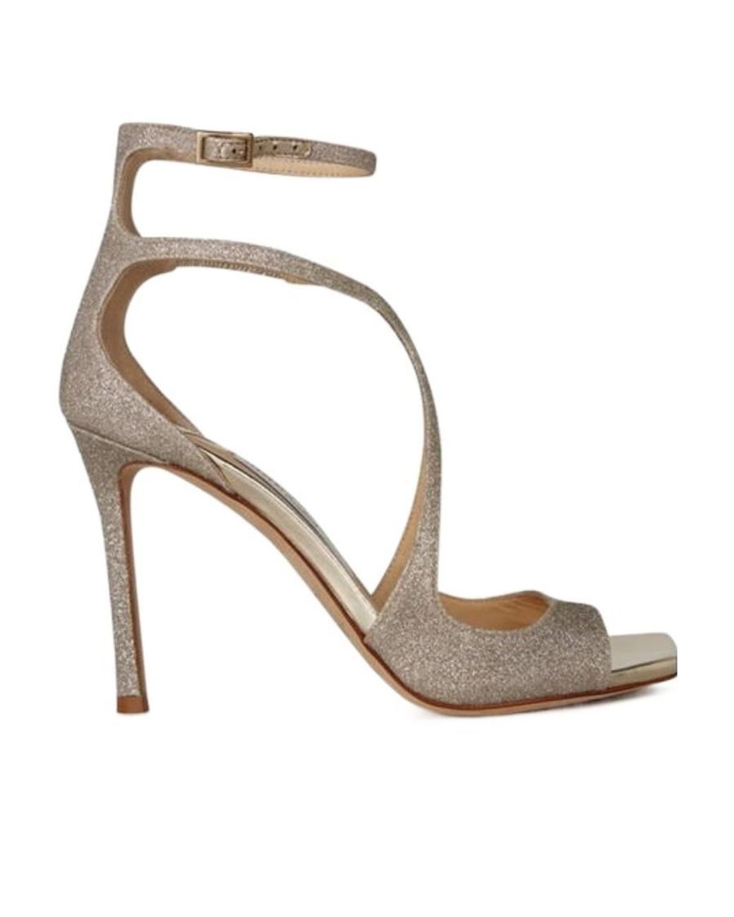 Jimmy Choo White Square-Headed High-Heeled Sandals