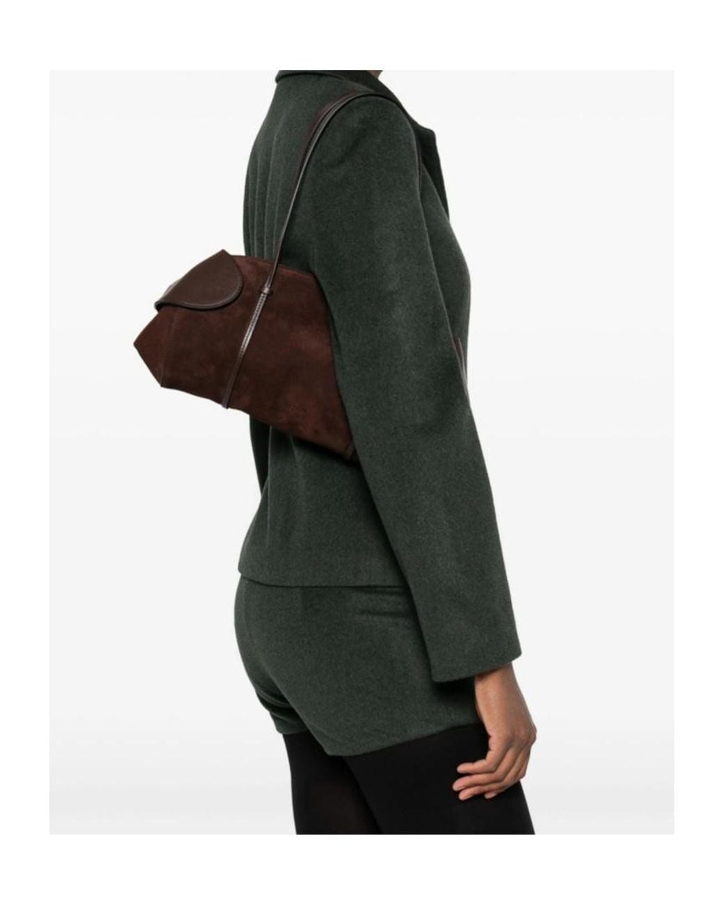 Neous Brown Patchwork Design Shoulder Bag