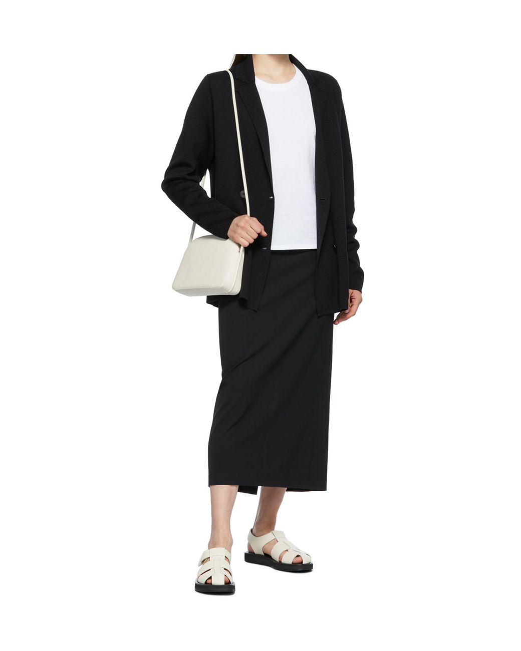 The Row Black Matias Midi Skirt
