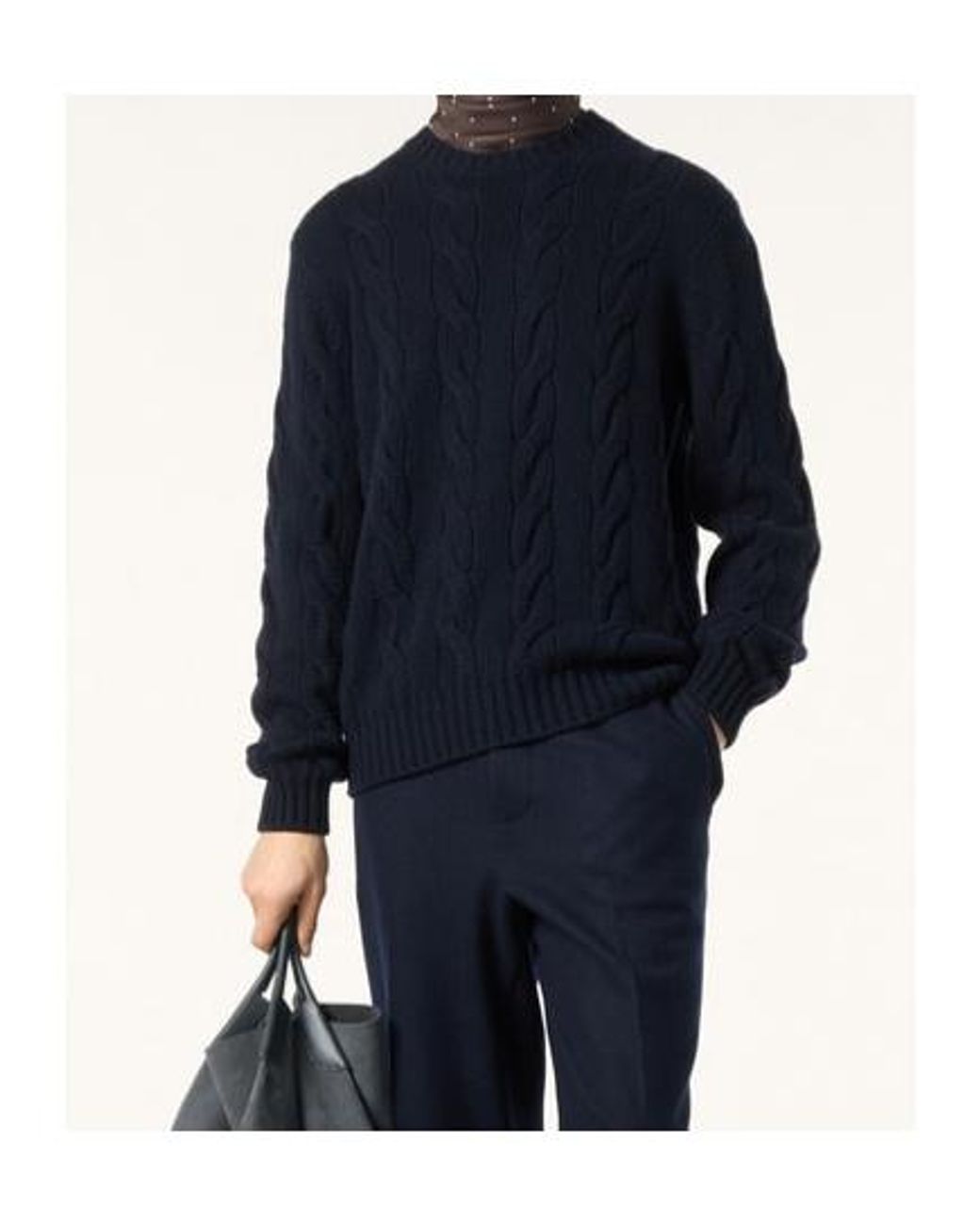 Loro Piana Blue Napier Crewneck for men