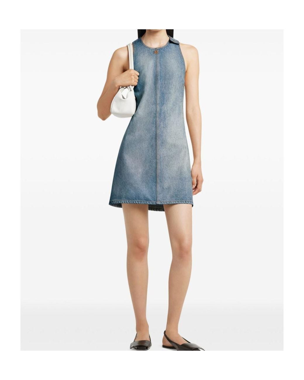 Courreges Blue Courrèges Crewneck Sleeveless Dress