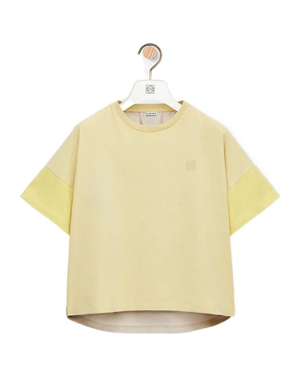Loewe Yellow Anagram-Embroidered Panelled T-Shirt