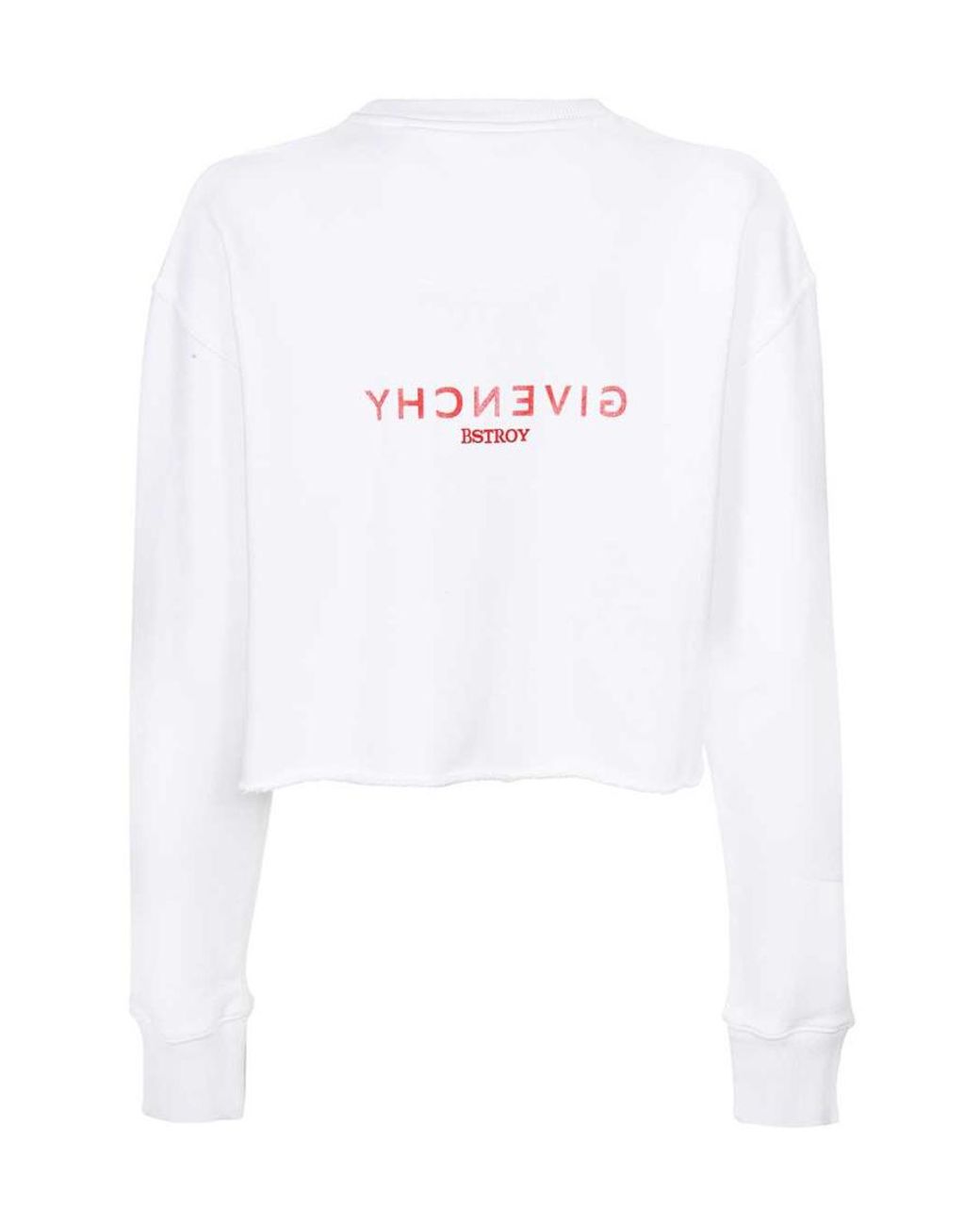 Givenchy White Logo Printed Cropped Sweatshirt
