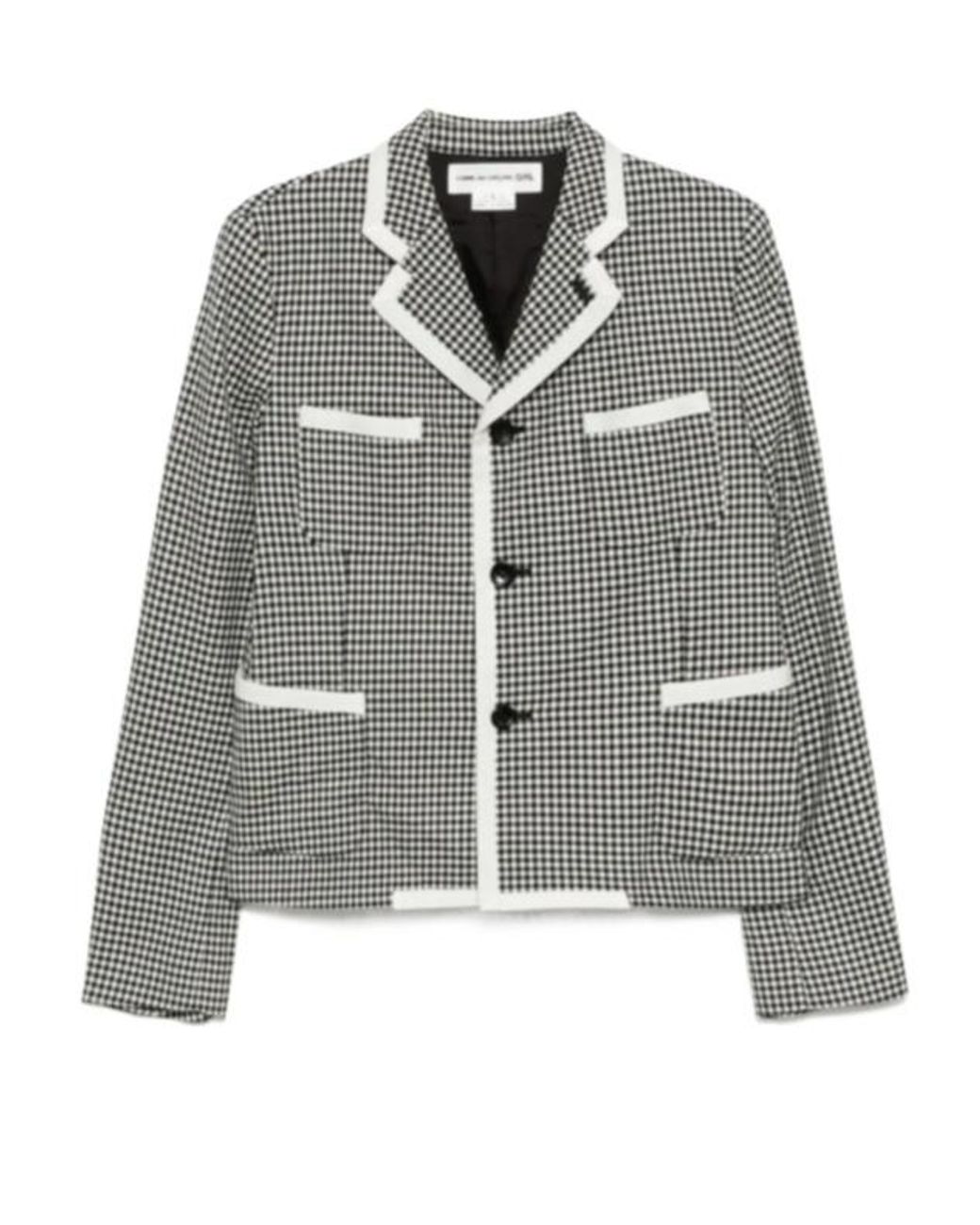 Comme des Garçons Gray Check-Print Shirt Jacket