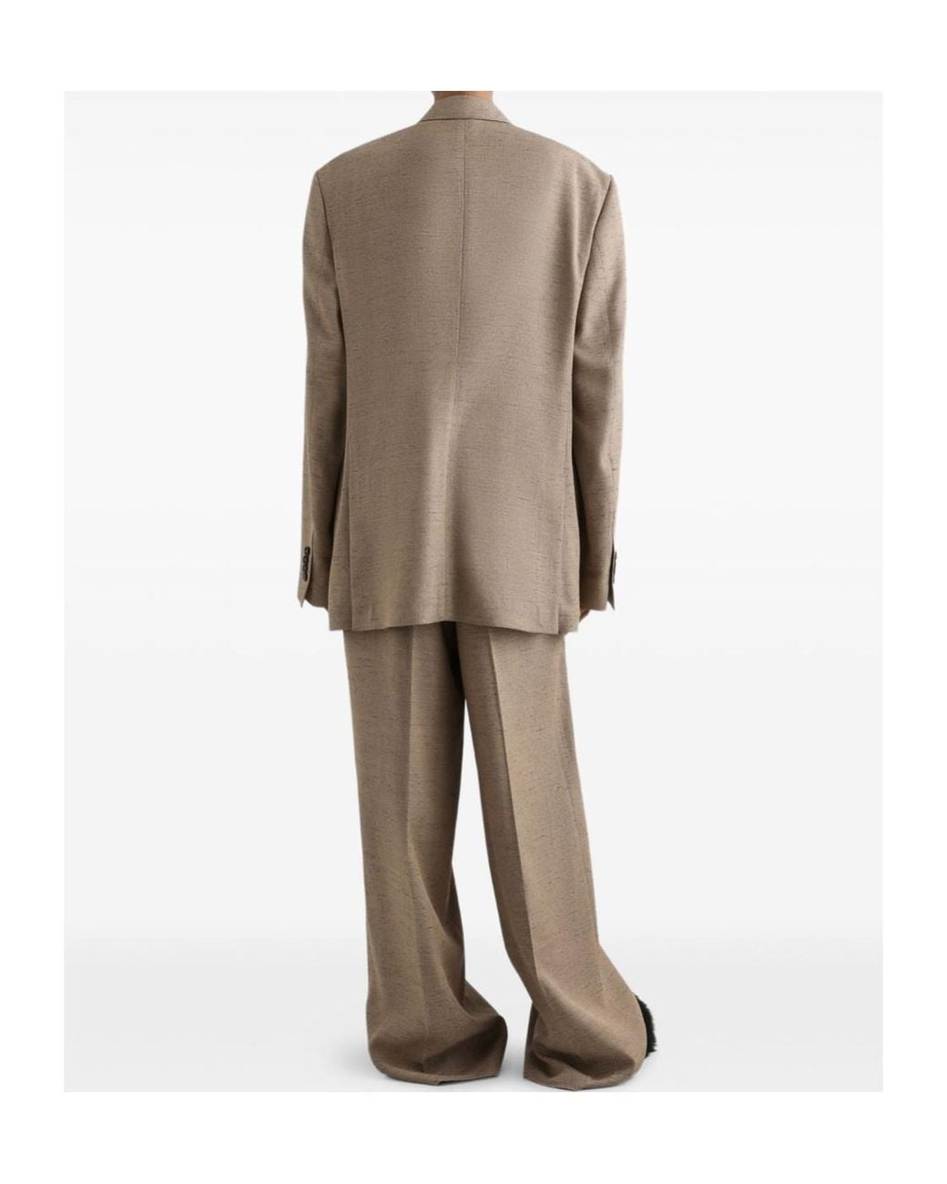 Dolce & Gabbana Natural Viscose Linen Double-Breasted Blazer