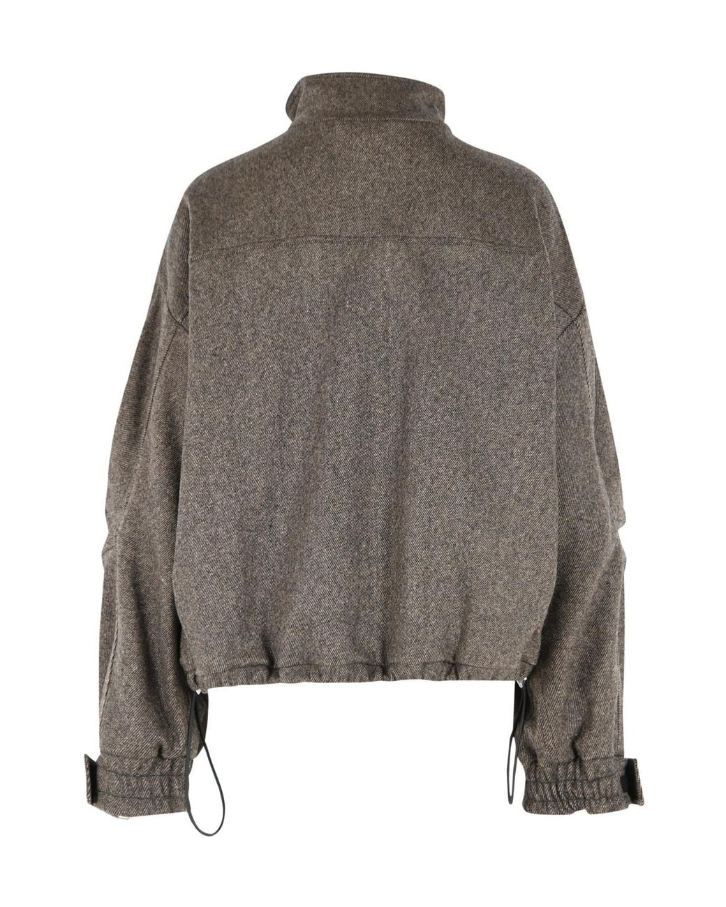 The Attico Gray The High-Neck Bomber Jacket