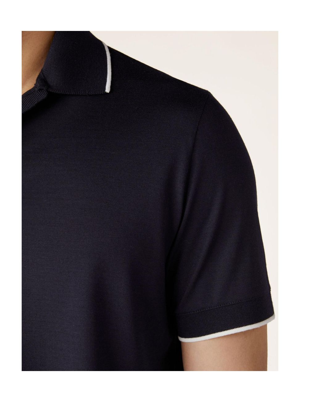 Loro Piana Black Waitaki Polo-Collar T-Shirt for men