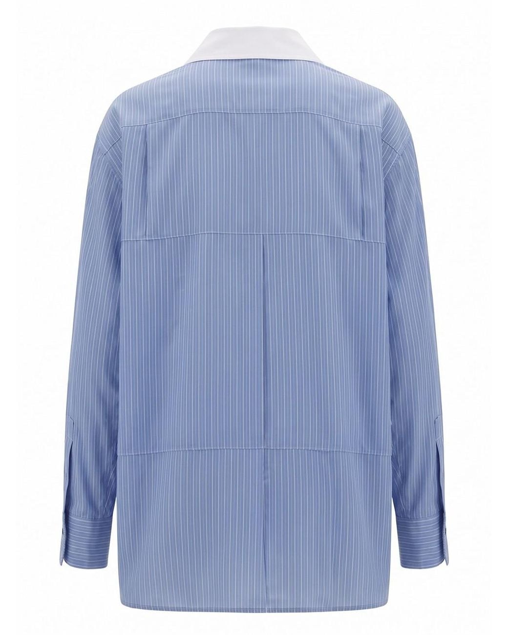 Bottega Veneta Blue Collared Long-Sleeved Shirt