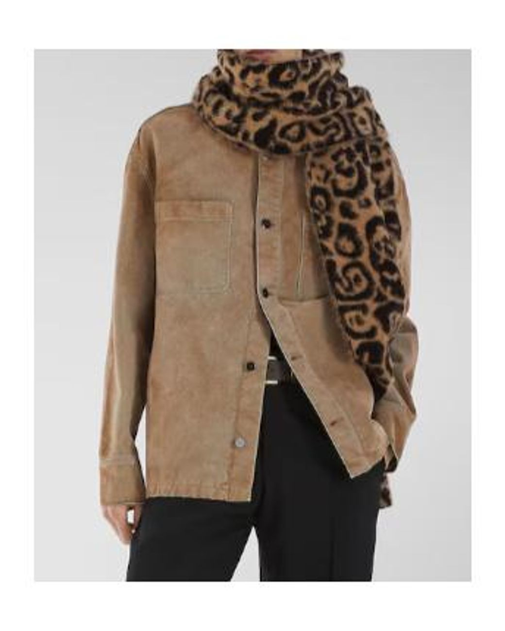 Fendi Brown Long-Sleeved Denim Shirt for men