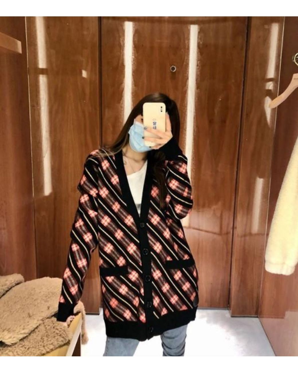 Burberry Icon Stripe Knitted Cardigan in Red | Lyst
