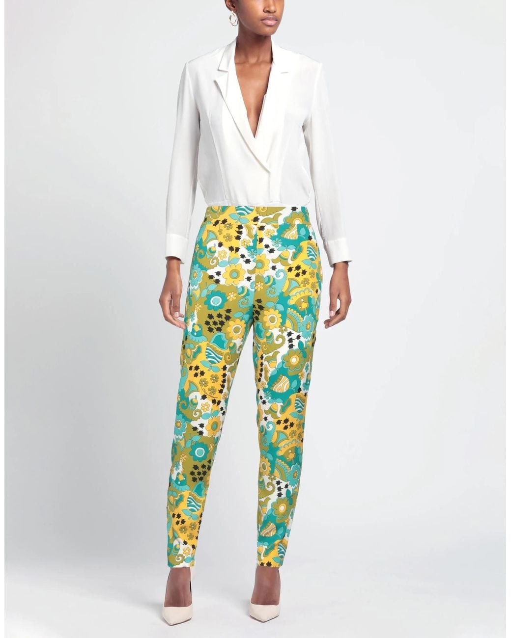 Dolce & Gabbana Green Floral Print Trousers