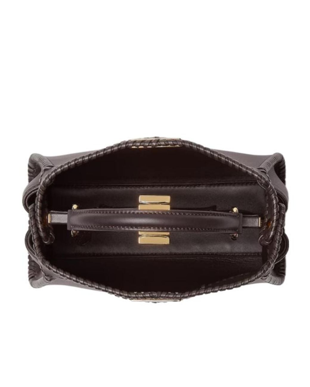 Fendi Black Small Peekaboo Braided Tote Bag