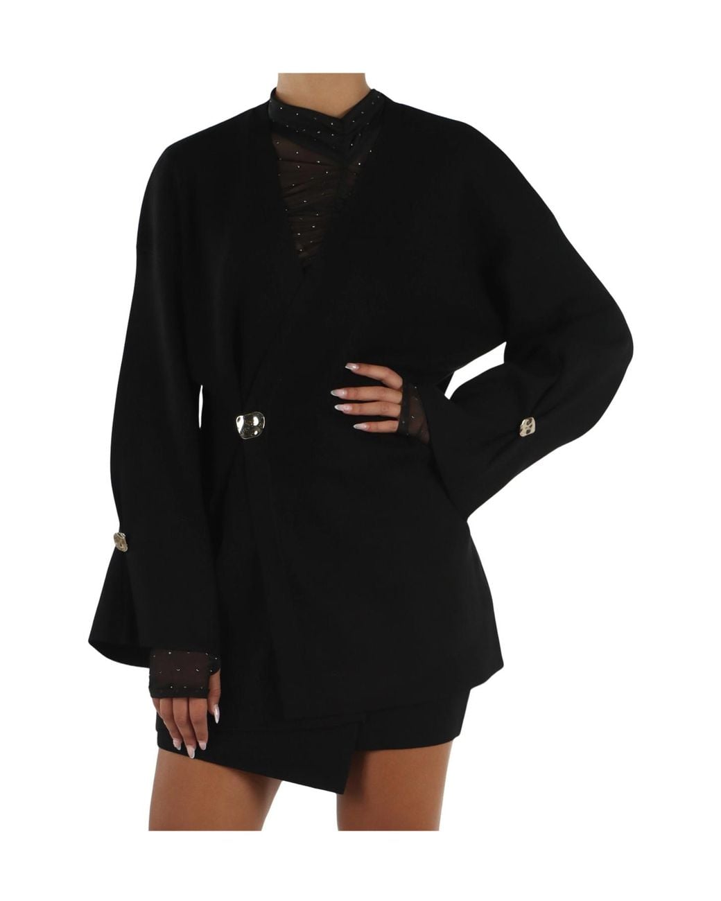 Liu Jo Black Long-Sleeve Knit Top
