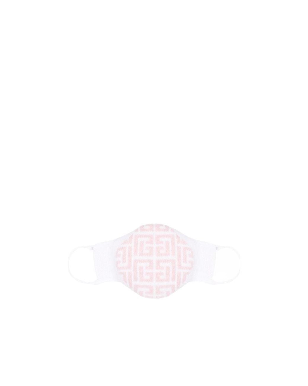 Balmain Pink Logo-Intarsia Knitted Cotton Face Mask